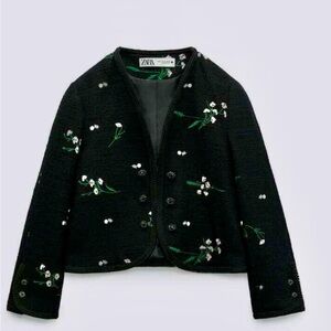 Zara Structured Embroidered Blazer